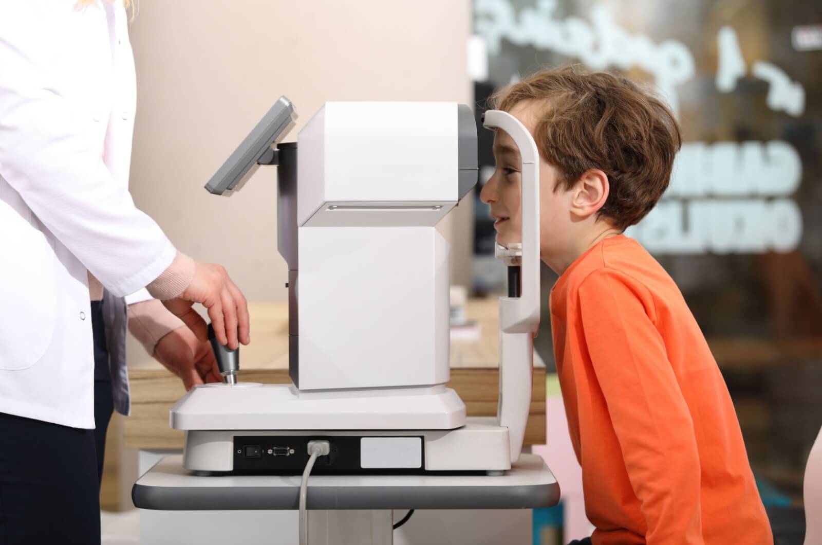 A child undergoing an eye exam.